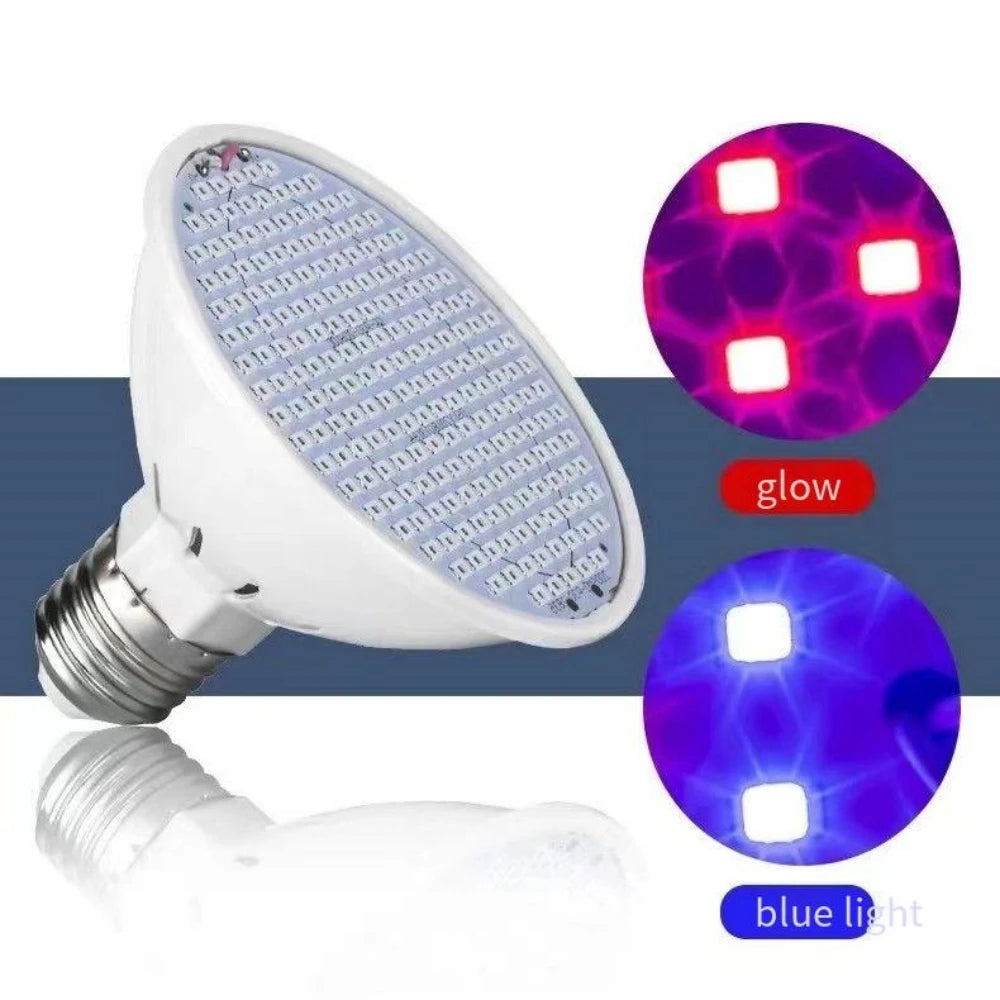 LED skönhetslampa med rött och blått ljus, 200 pärlor – mot akne och för förbättrad hud